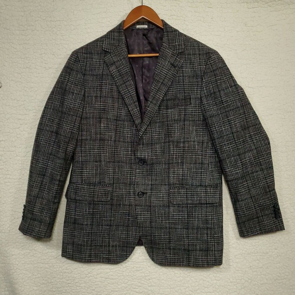VTG Joseph Abboud Hamilton Soft Coat Blazer Jacket  42 R Windowpane Sport Coat